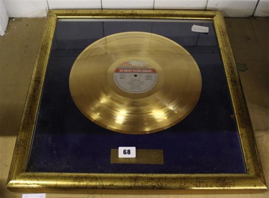 Framed Elton John gold disc